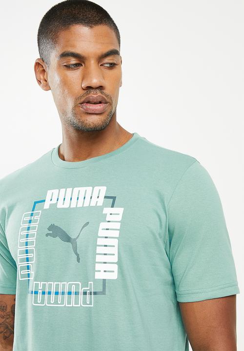 PUMA - Puma box tee - mineral blue