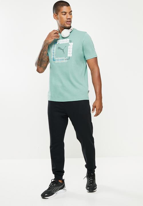 PUMA - Puma box tee - mineral blue