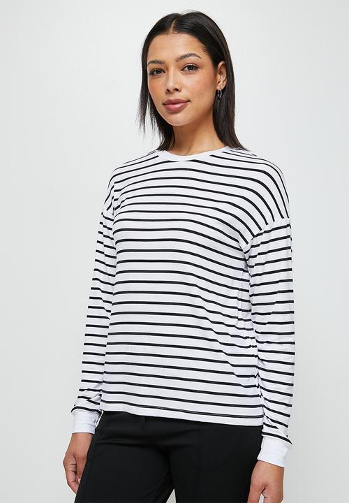 edit - Stripe boxy tee - black & white stripe