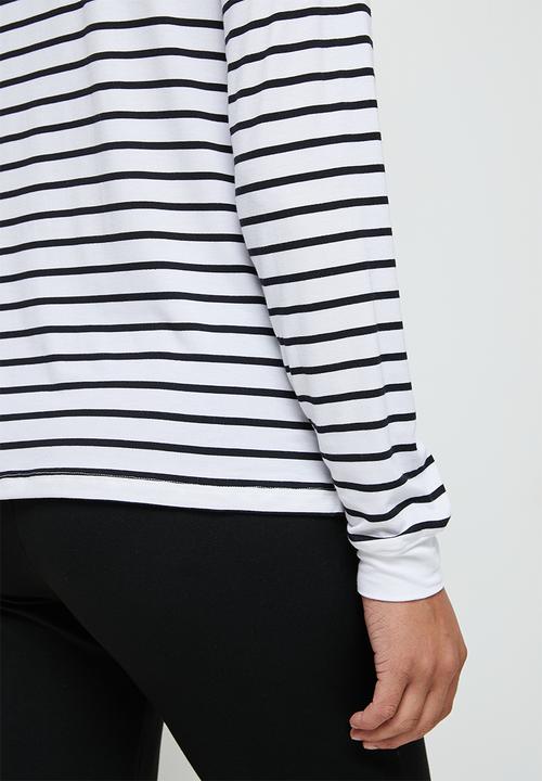 edit - Stripe boxy tee - black & white stripe