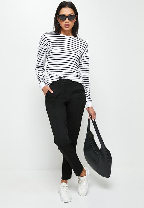 edit - Stripe boxy tee - black & white stripe