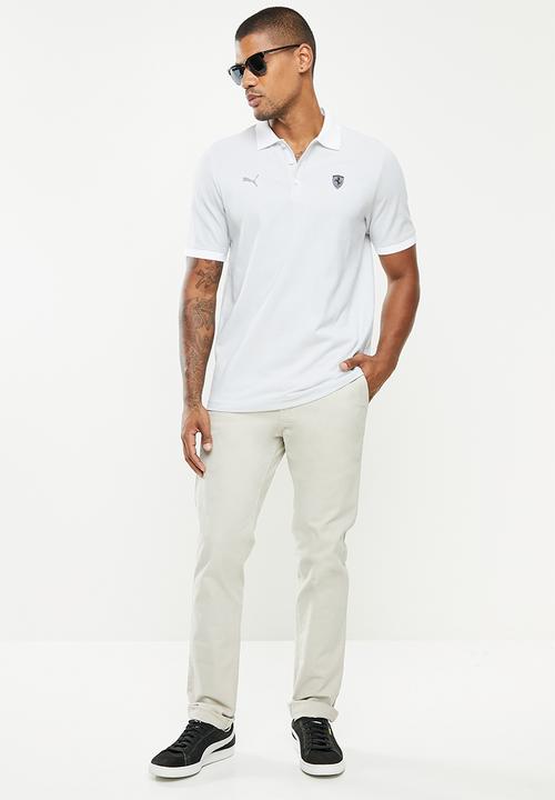 PUMA - Ferrari Style Two-Tone Men's Polo Shirt- puma white
