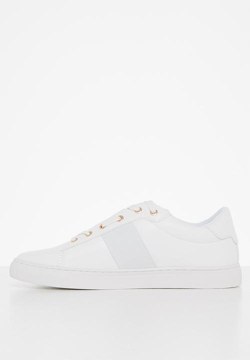 POLO - Classic side flash sneaker - white & gold