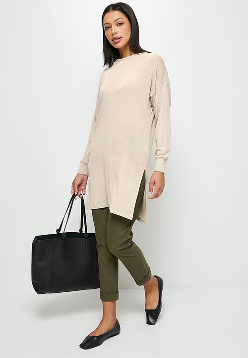 edit - Warm handle long top - oatmeal