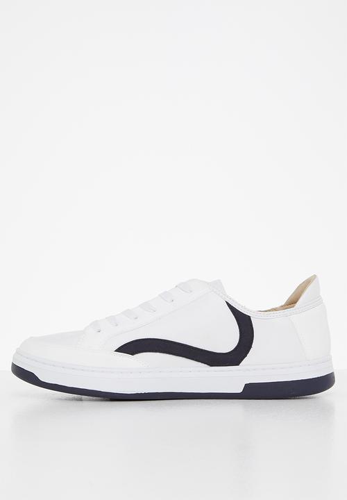 Superdry. - Basket lux low trainer - white & navy