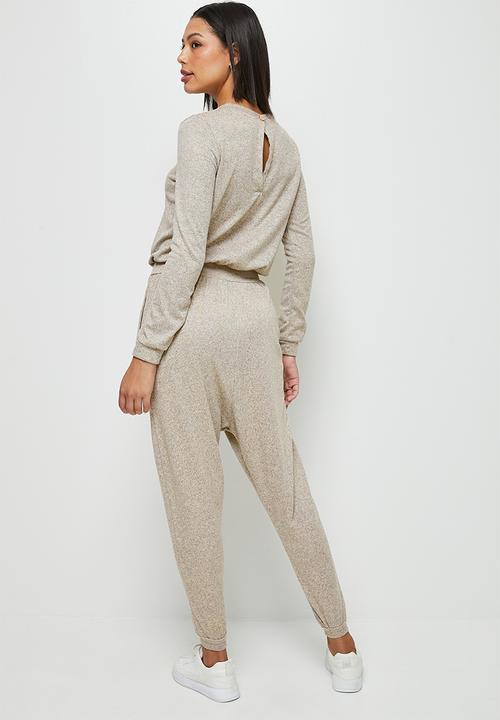 edit - Cosy knit harem jumpsuit - oatmeal