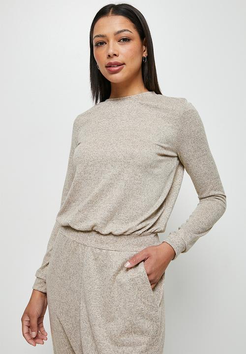 edit - Cosy knit harem jumpsuit - oatmeal