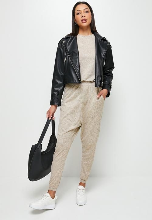 edit - Cosy knit harem jumpsuit - oatmeal