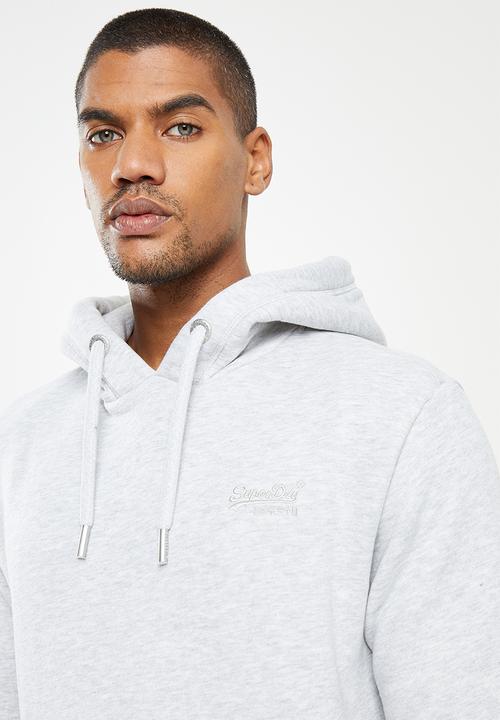 Superdry. - Vintage logo emb hood - glacier grey marl
