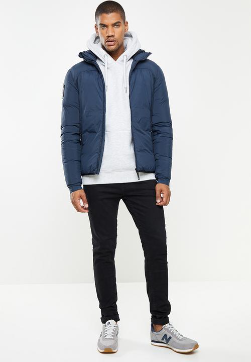 Superdry. - Vintage logo emb hood - glacier grey marl