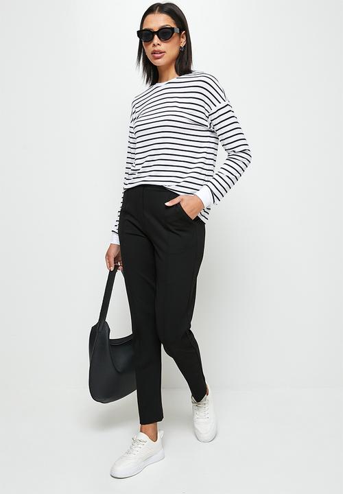 edit - Straight leg ponti trouser - black