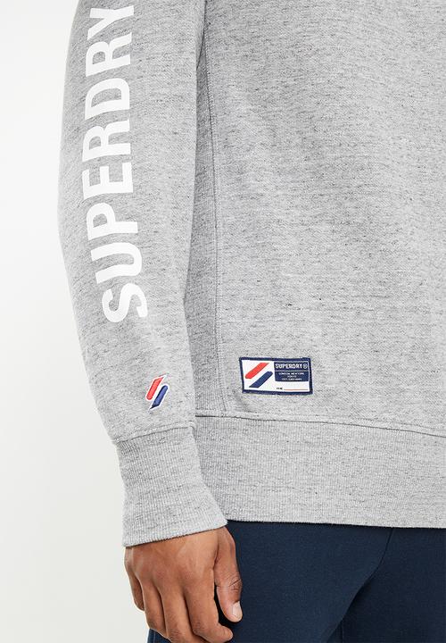Superdry. - City college half zip - grey slub grindle