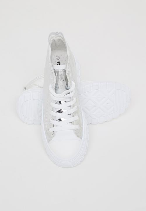 Tom Tom - Chunky metallic lace-up boot - silver