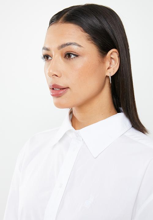 POLO - Women long sleeve boyfriend shirt - white
