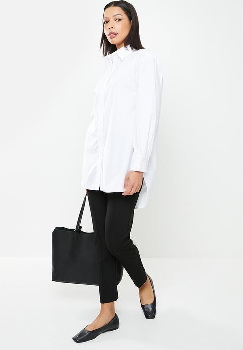 POLO - Women long sleeve boyfriend shirt - white