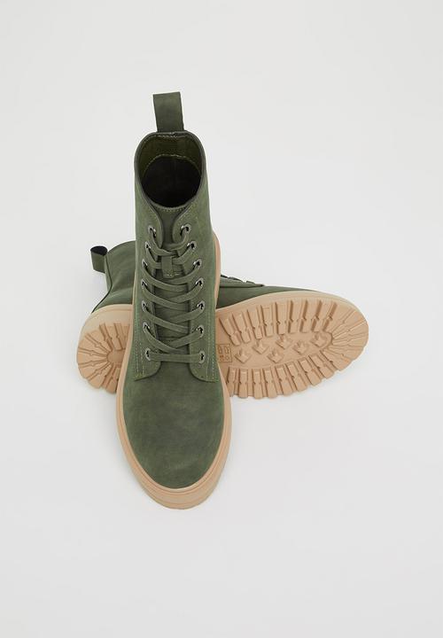 Madison® - Shay chunky lace up boot - olive