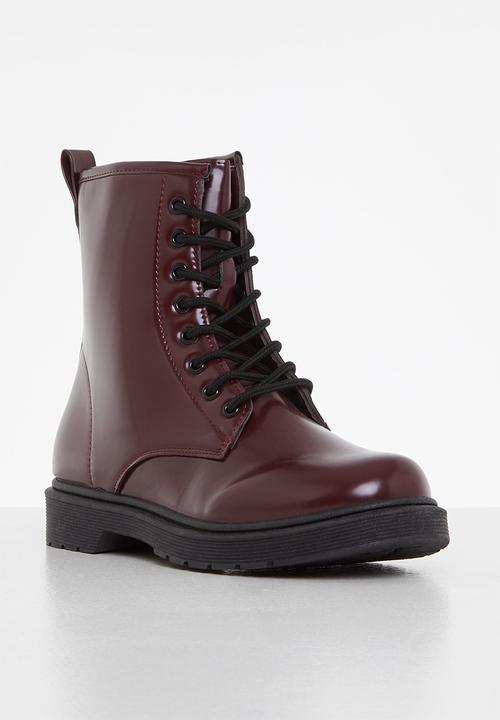 Tom Tom - Chunky lace-up boot - burgundy