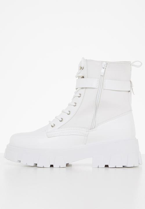 Madison® - Simone chunky lace up boot - white