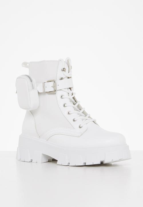 Madison® - Simone chunky lace up boot - white