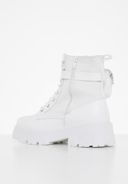 Madison® - Simone chunky lace up boot - white