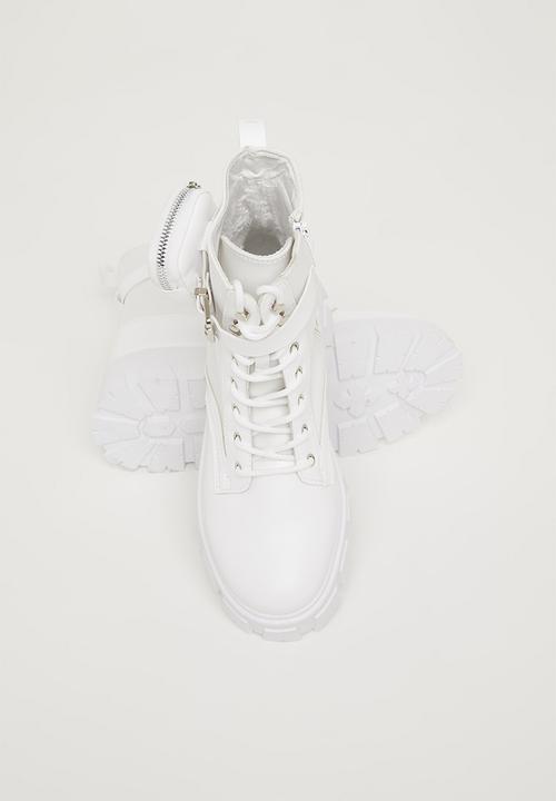 Madison® - Simone chunky lace up boot - white