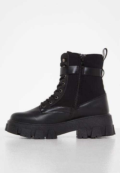 Madison® - Simone chunky lace up boot - black