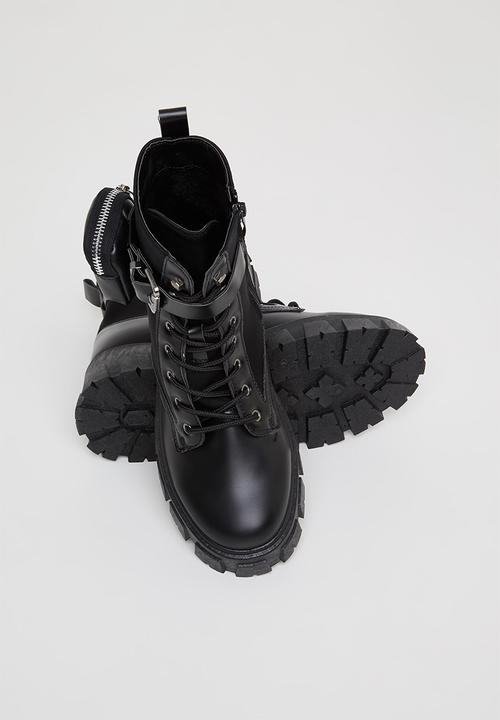Madison® - Simone chunky lace up boot - black