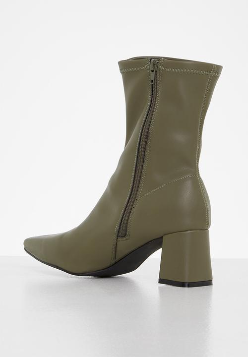 Madison® - Shelly ankle block heel boot - olive