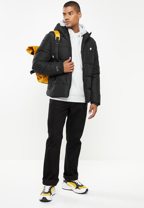 Superdry. - Hooded sports puffer - black
