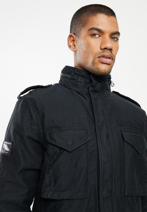 Superdry. - M65 borg lined jacket - jet black