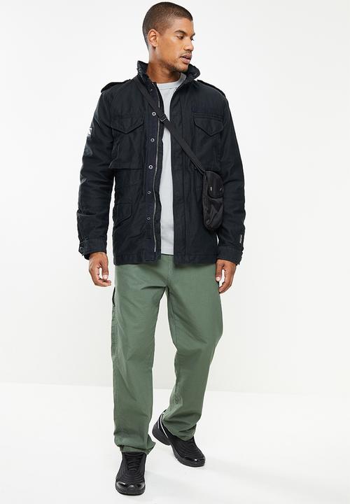 Superdry. - M65 borg lined jacket - jet black