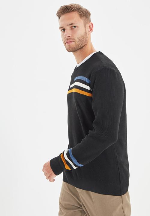 Trendyol - Stripe detail knit - black
