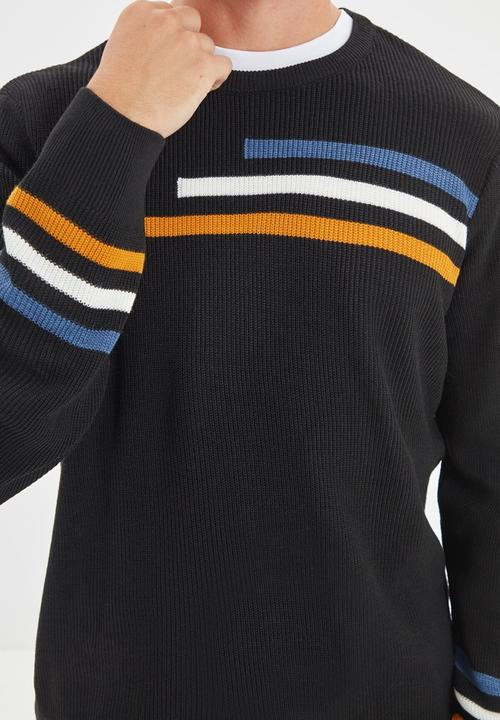 Trendyol - Stripe detail knit - black