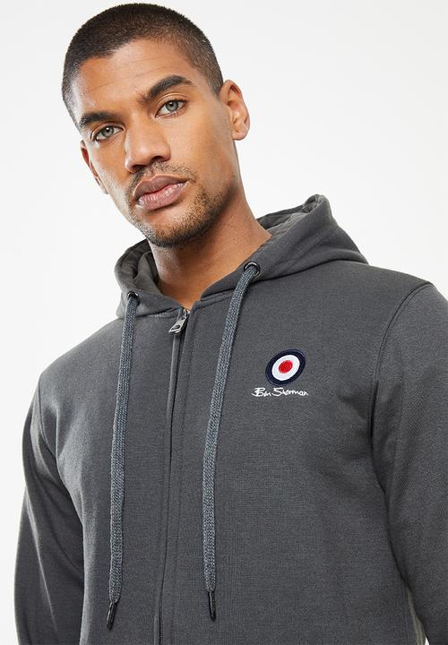 Ben Sherman - Target emb zip thru hoody - charcoal