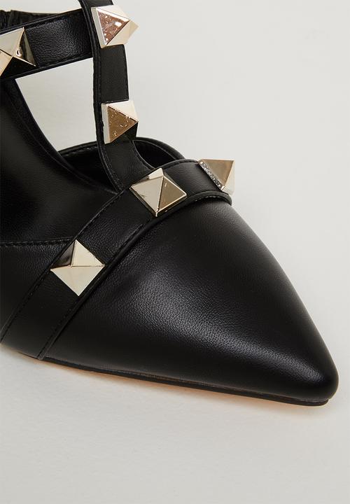 Footwork - Jea studded strap heel - black