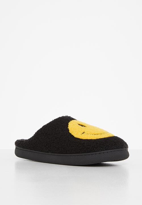 dailyfriday - Smiley slippers - black/yellow
