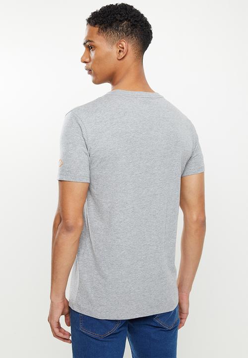 Replay - Above pocket print tee - grey melange