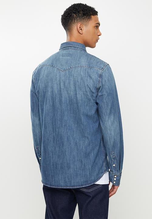 GUESS - Guess long sleeve denim shirt - mid vintage wash