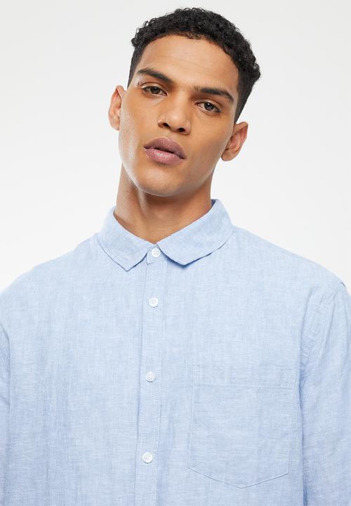Cotton On - Ashby long sleeve shirt - bright blue