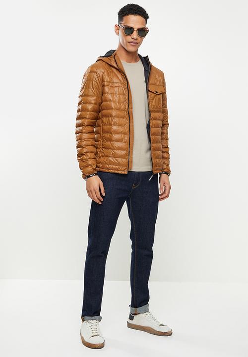 Replay - Hooded puffer jacket - brown