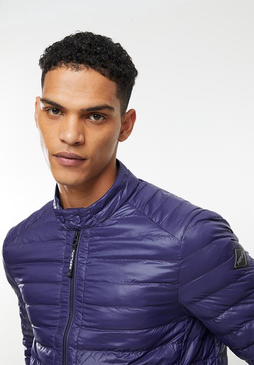 Replay - Puffer biker jacket - blue
