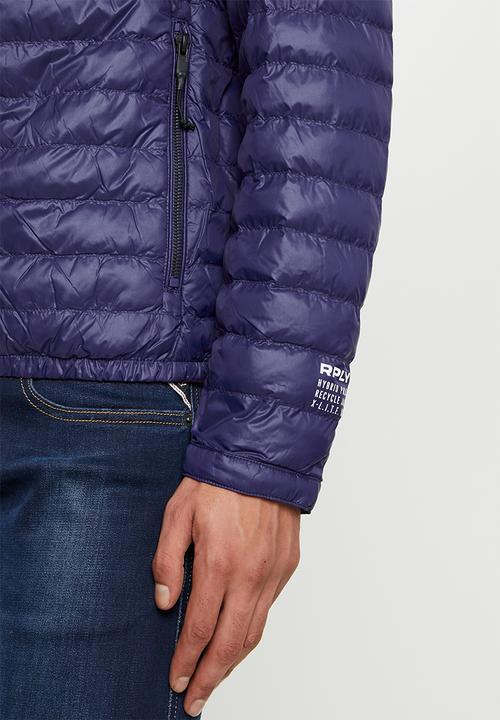Replay - Puffer biker jacket - blue