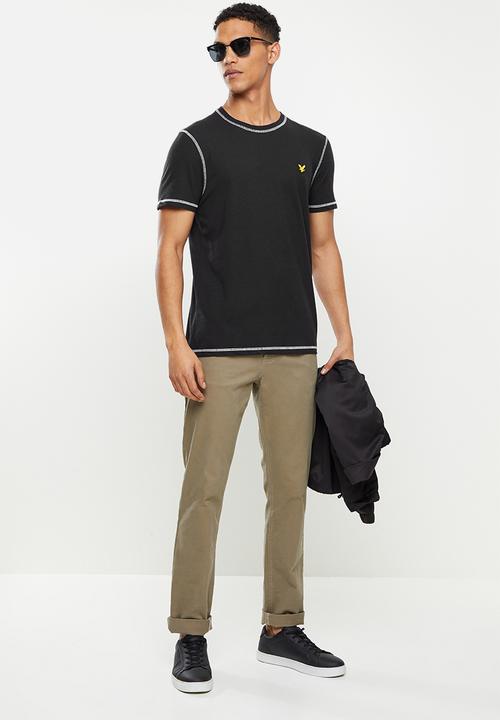Lyle & Scott - Contrast Seams Tee - Black & White