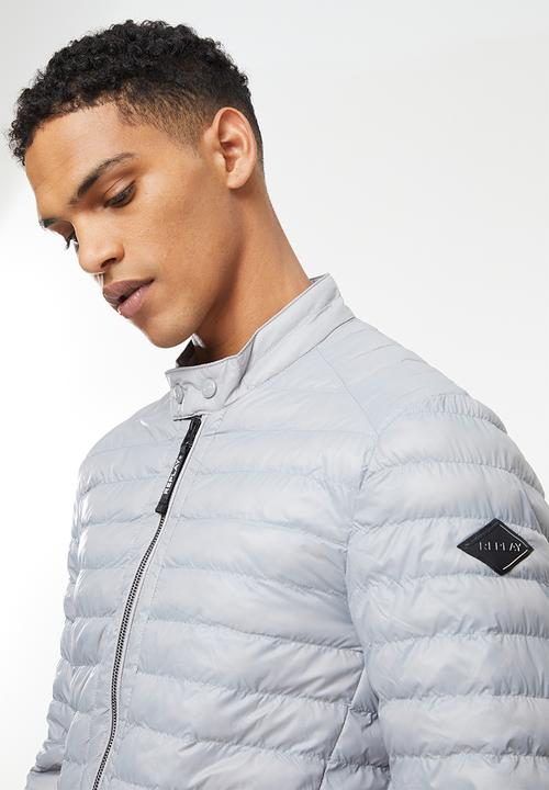 Replay - Puffer biker jacket - grey