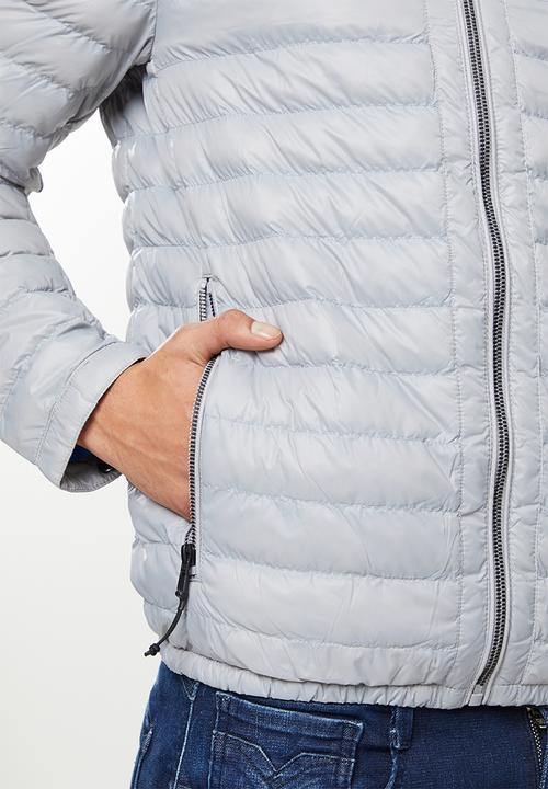 Replay - Puffer biker jacket - grey