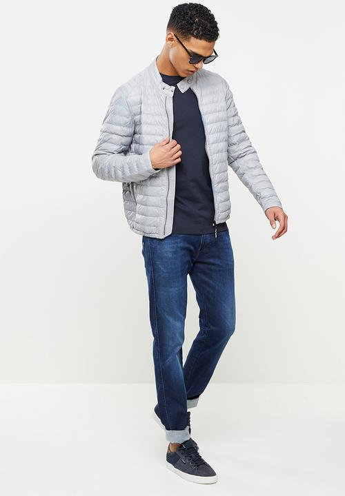 Replay - Puffer biker jacket - grey