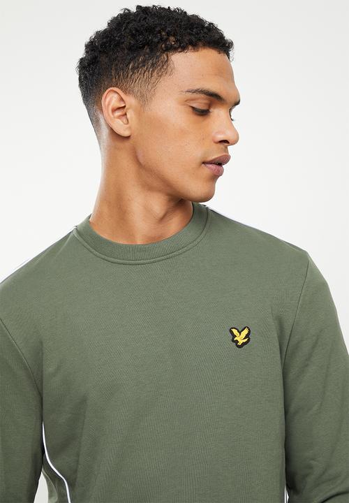 Lyle & Scott - Crew neck Sweatshirt with contrast piping - Cactus Green