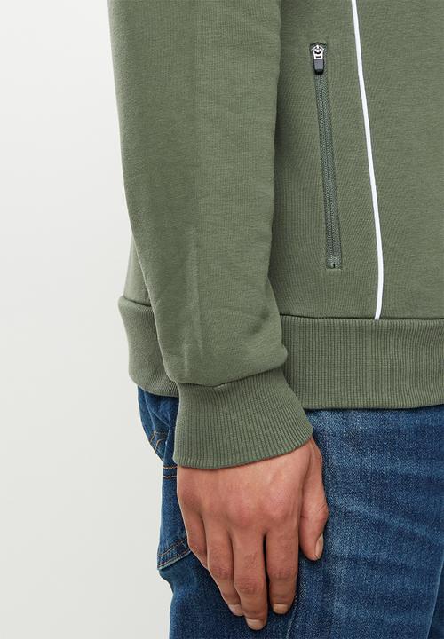 Lyle & Scott - Crew neck Sweatshirt with contrast piping - Cactus Green