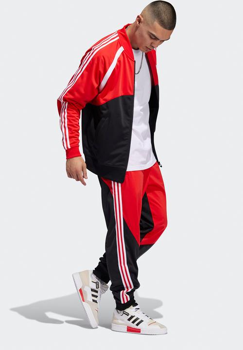 adidas Originals - SST Blocked Track Pants  - vivid red & black