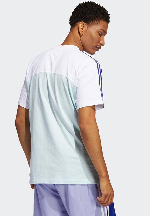 adidas Originals - Blocked 3-Stripes Tee - halo mint & white